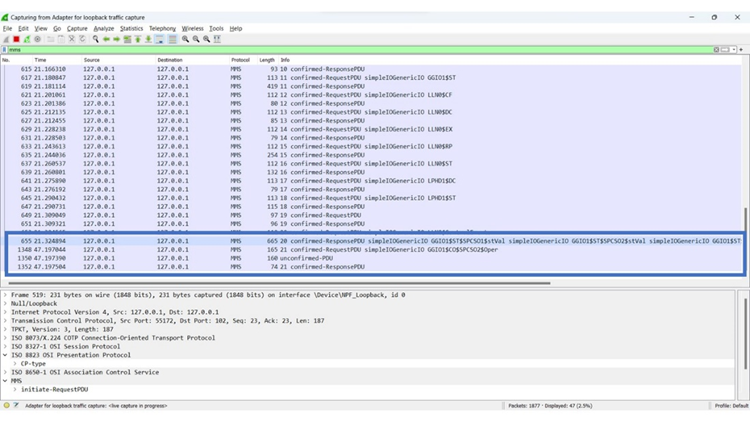 Identify MMS Port 102 in Wireshark