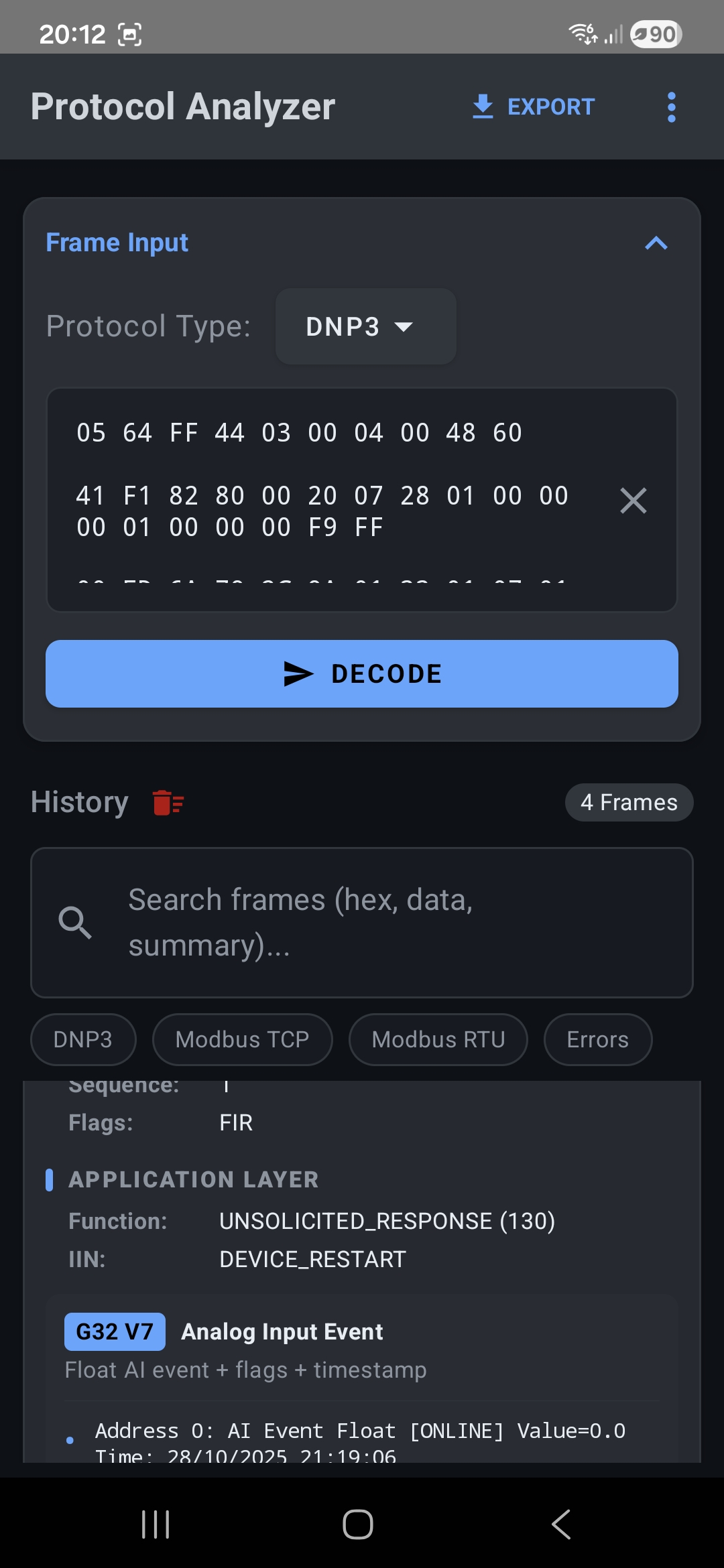 SCADA Protocol Decoders DNP3