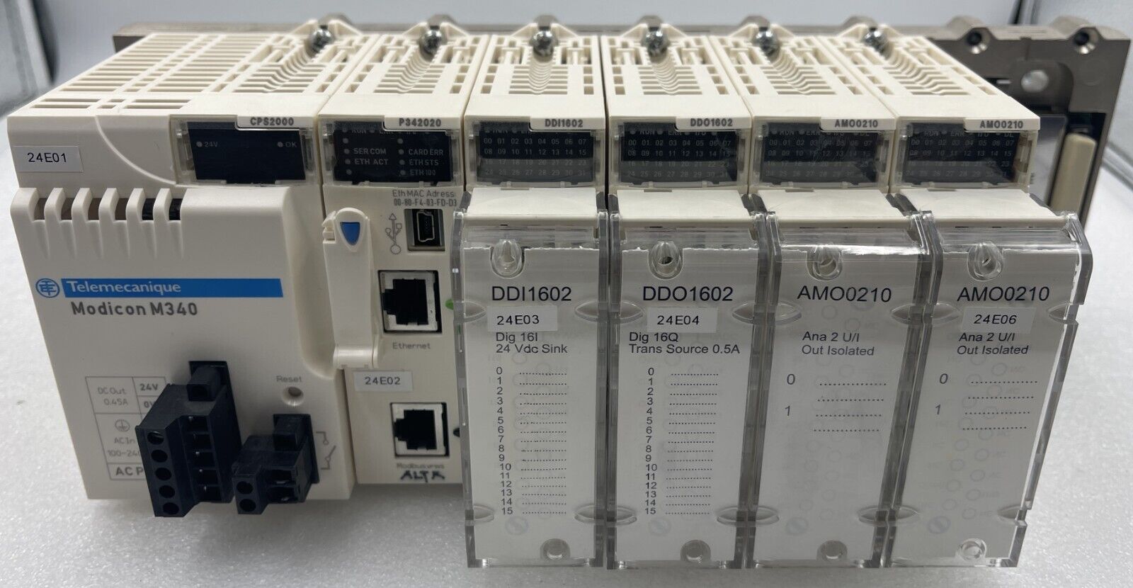 Schneider Modicon M340 BMXCPS3020 X80 BMXP342020 + DDI DDO AMI AMO Modules