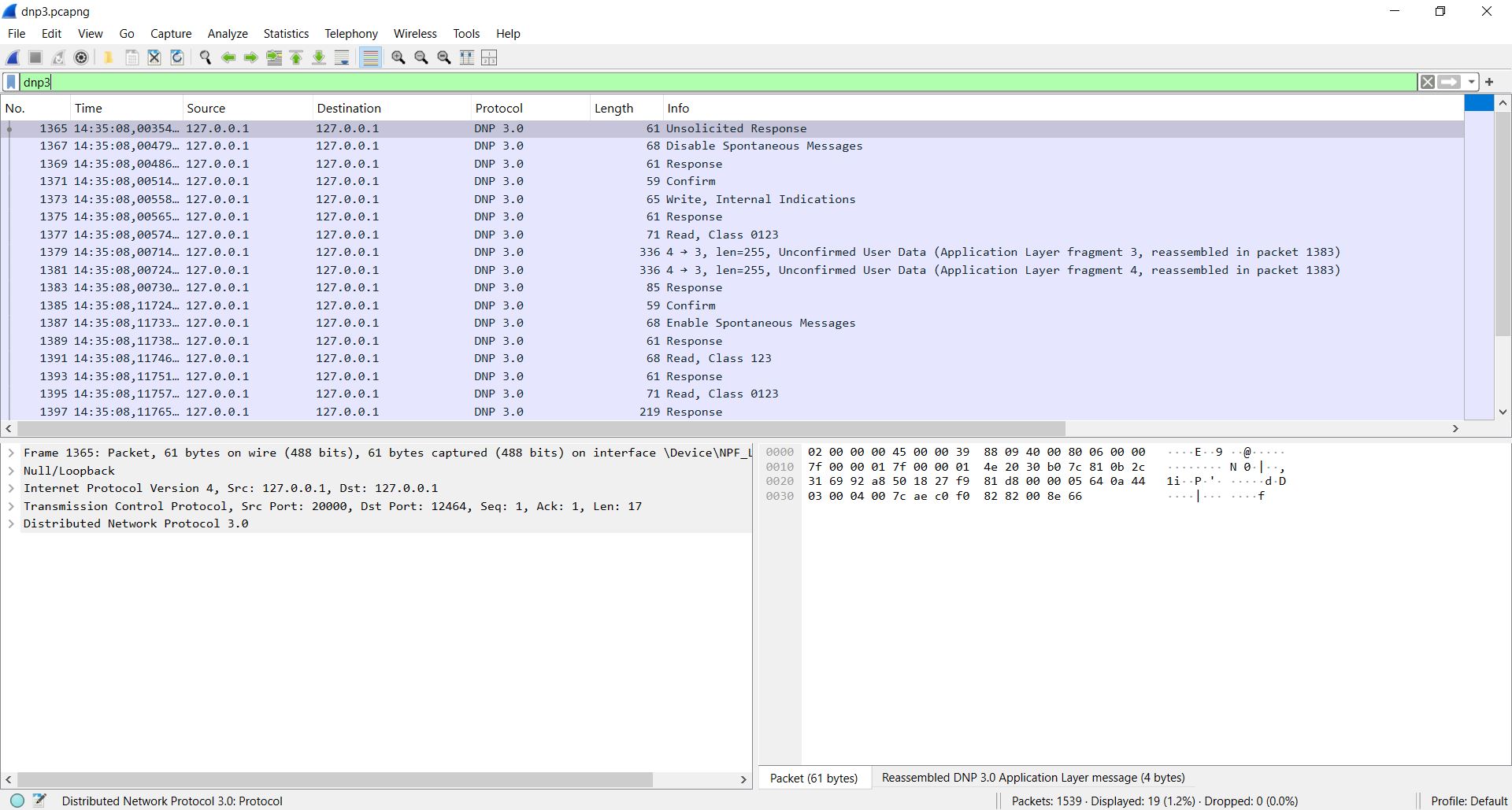 Display Filters for DNP3
